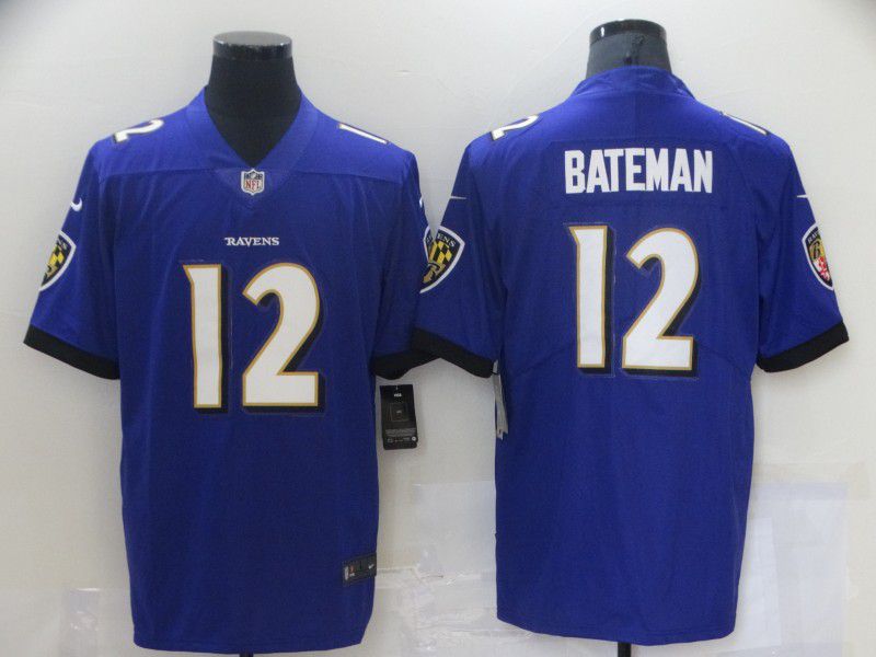 Men Baltimore Ravens #12 Bateman Purple Nike Vapor Untouchable Limited 2021 NFL Jersey